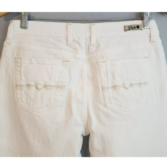 Lucky Brand Sheffield Sweet N Low White Bootcut Jeans Women 16 / 33 spot in pics - Picture 3 of 16